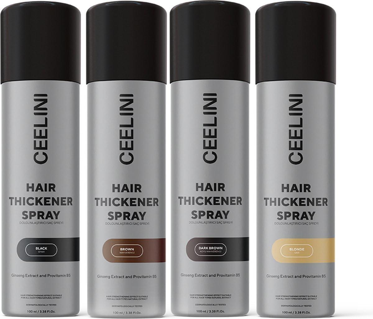 Ceel Haarverdichtungsspray mit Keratinfasern – natürliches Volumen und volleres Haar in 15 Sekunden (100 ml)