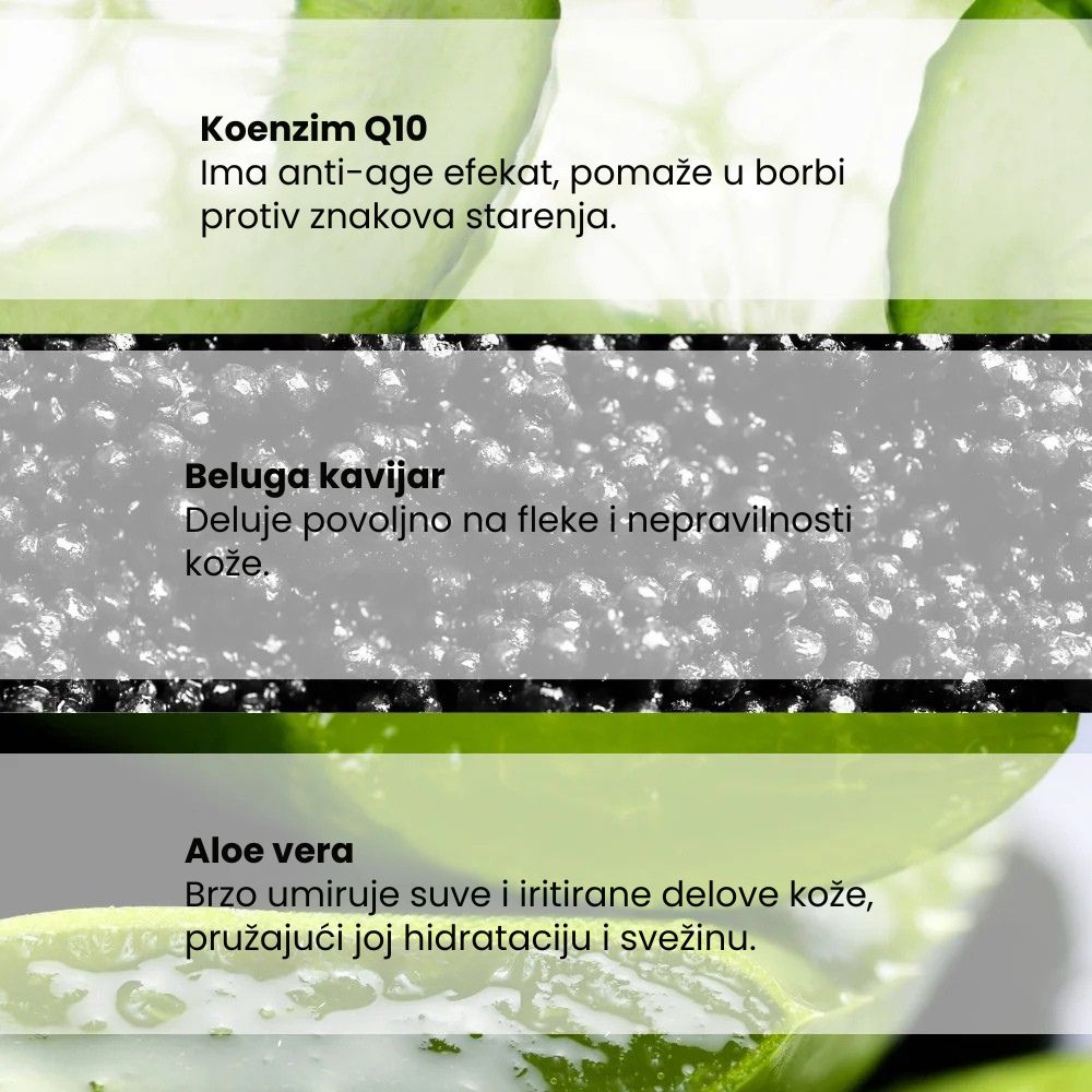Gesichtspeeling-Gel mit Beluga-Kaviar-Extrakt und Coenzym Q10